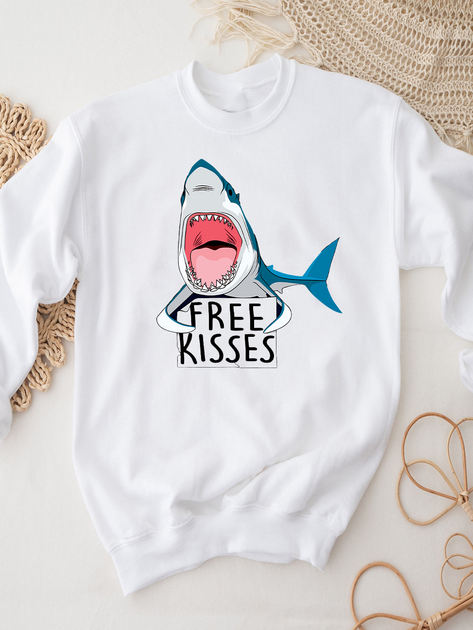 Акція на Світшот Love&Live Free Shark Kiss LLP03468 S Білий від Rozetka