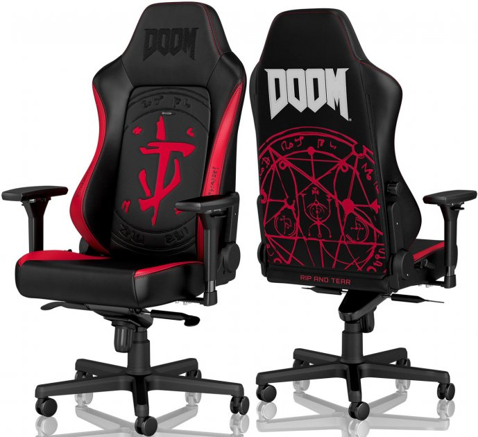 Кресло для геймеров Noblechairs HERO DOOM Edition экокожа Черный с ...