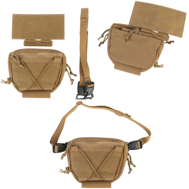 Плитоноска бронежилет с подсумками и быстросъемной сумкой напашник тактический жилет Койот WOS-0009C - изображение 2