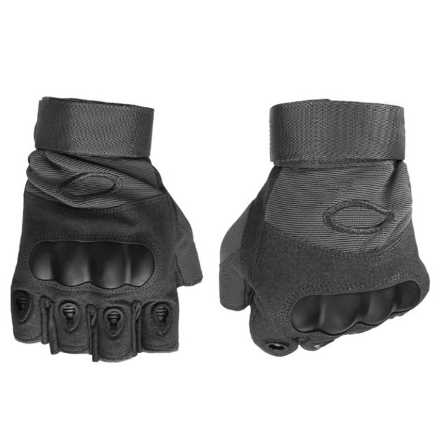Тактические перчатки Oakley замшевые беспалые черные M - изображение 1