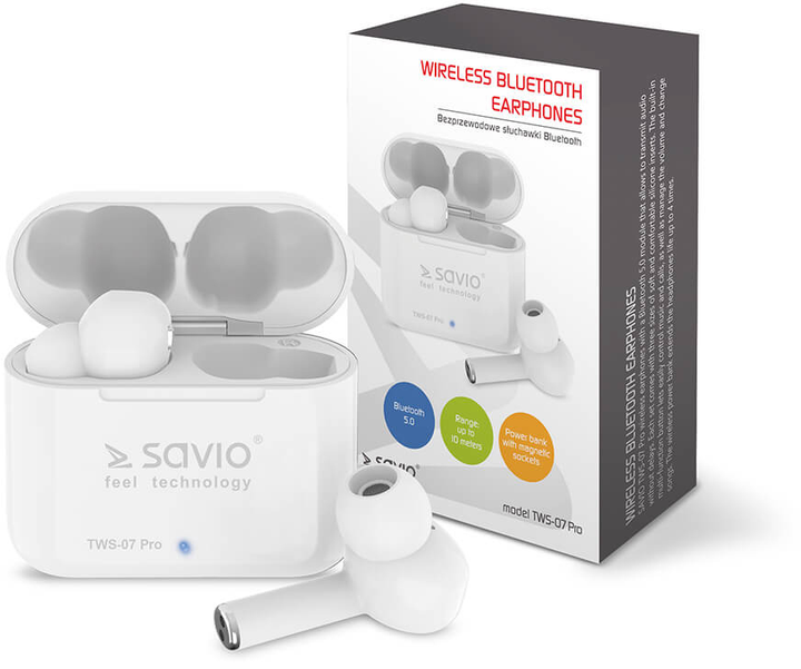 Навушники Savio TWS-07 PRO Білі - зображення 6