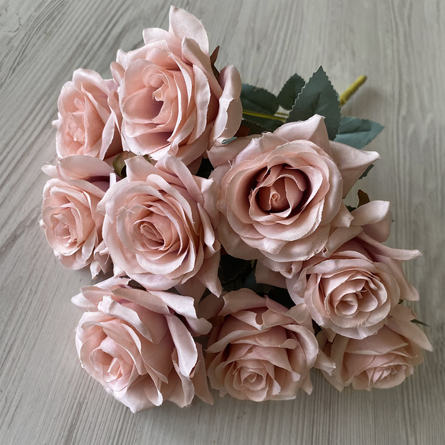Букет искусственный из 9 роз пудровых BR 042 – фото, отзывы ...