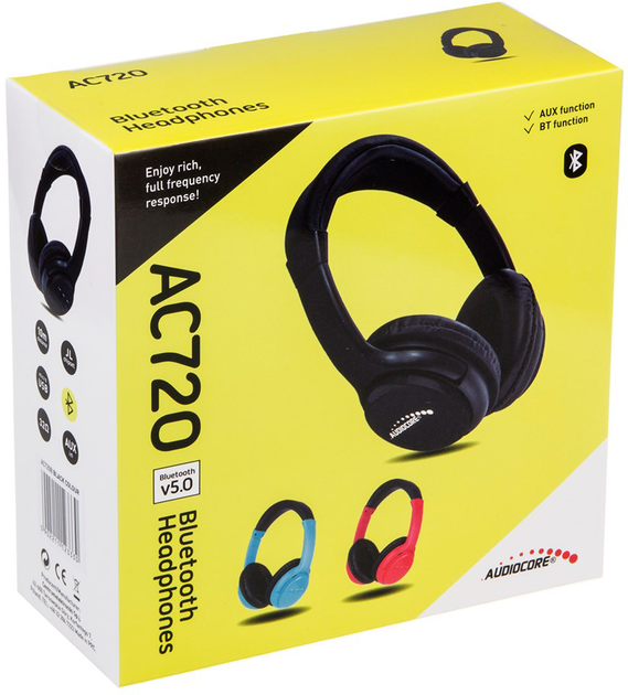 Słuchawki AUDIOCORE AC720BL Czarno-niebieskie - obraz 7