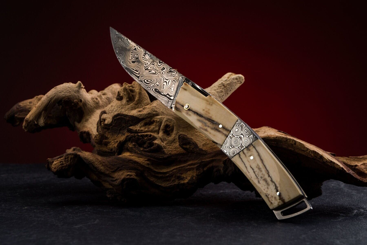 Нож карманный Fontenille Pataud, Le Thiers Gentleman, дамаск, ручка мамонт (T97MDI8) - изображение 2