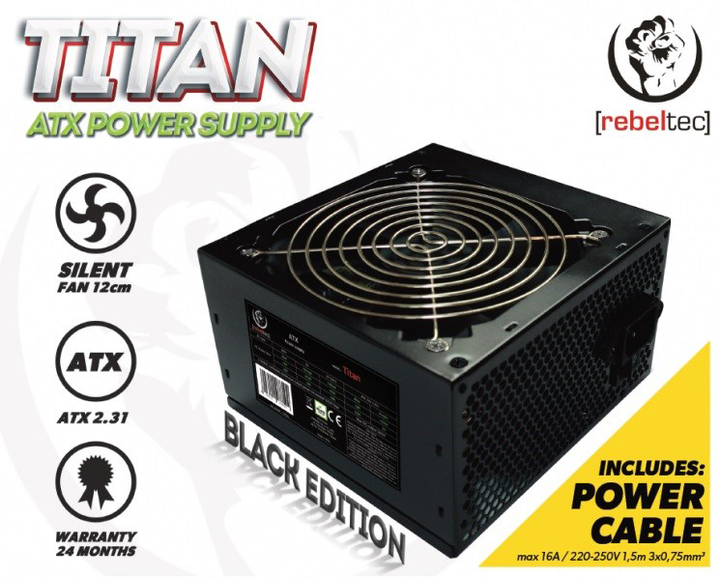 Блок живлення Rebeltec TITAN 400 ATX power supply ver. 2.31 (RBLZAS00002) - зображення 2