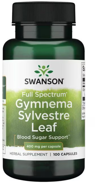 Джимнема Сільвестра Swanson Gymnema Sylvestre Leaf 400 мг 100 капсул (SW983) - зображення 1