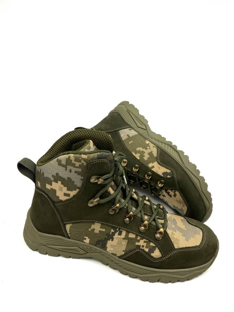Ботинки тактические военные ВСУ Пиксель 20222181 9989 45 р 29.7 см оливковые (OPT-28411) - изображение 2