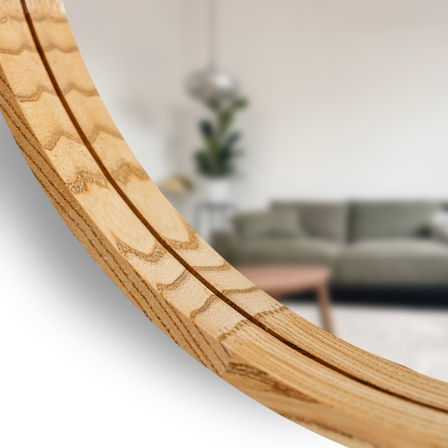 Зеркало асимметричное деревянное Luxury Wood Dali Natural Dark Ясень 55x85 см - изображение 4