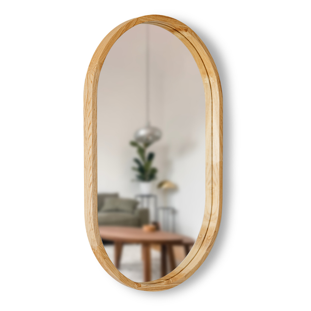 Дзеркало капсула дерев'яне Luxury Wood Freedom Natural Light Ясен 50x80 см - зображення 2