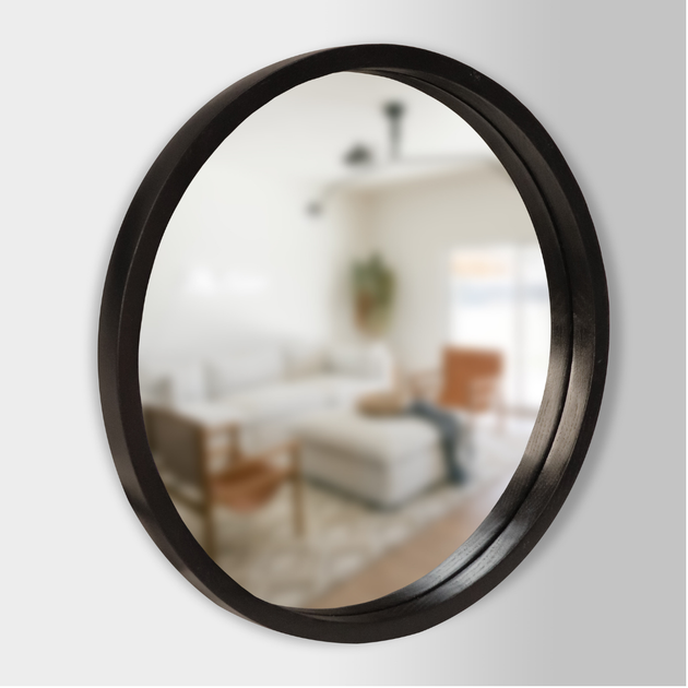 Зеркало круглое деревянное Luxury Wood Perfection Black Ясень 65 см - Фото 2 Зеркало круглое деревянное Luxury Wood Perfection Black Ясень 65 см - изображение 2