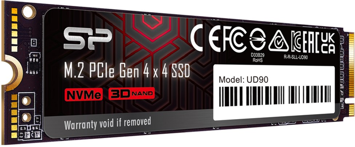 Dysk SSD Silicon Power UD90 1TB M.2 NVMe PCIe 4.0 3D NAND (TLC) (SP01KGBP44UD9005) - obraz 2