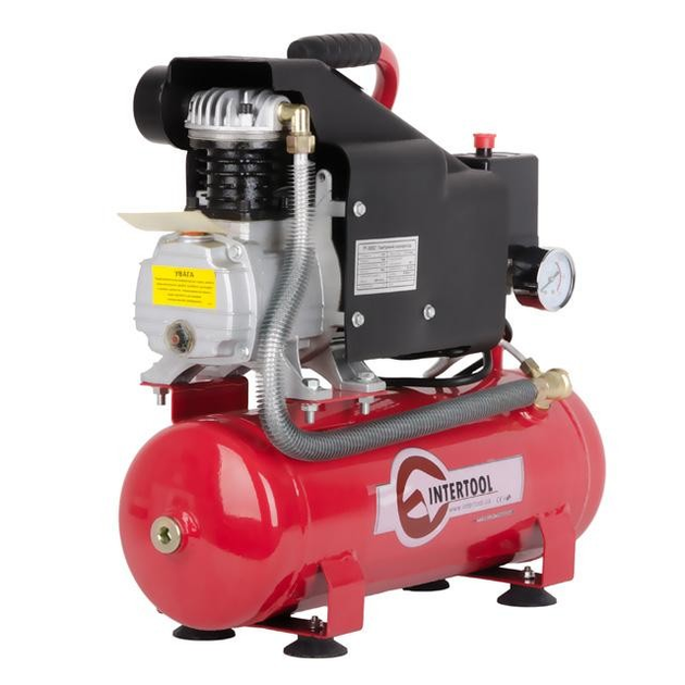 Компресор 9 л, 0.75 кВт, 220 В, 8 aтм, 160 л/хвил INTERTOOL PT-0002 - изображение 5