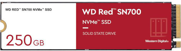 Dysk SSD Western Digital Red SN700 250 GB M.2 NVMe PCIe 3.0 3D NAND (TLC) (WDS250G1R0C) - obraz 1
