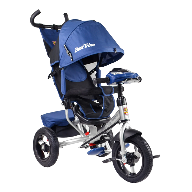 Трехколесный велосипед с родительской ручкой и пультом Best Trike от 18 месяцев Синий - Фото 3 Трехколесный велосипед с родительской ручкой и пультом Best Trike от 18 месяцев Синий - изображение 3