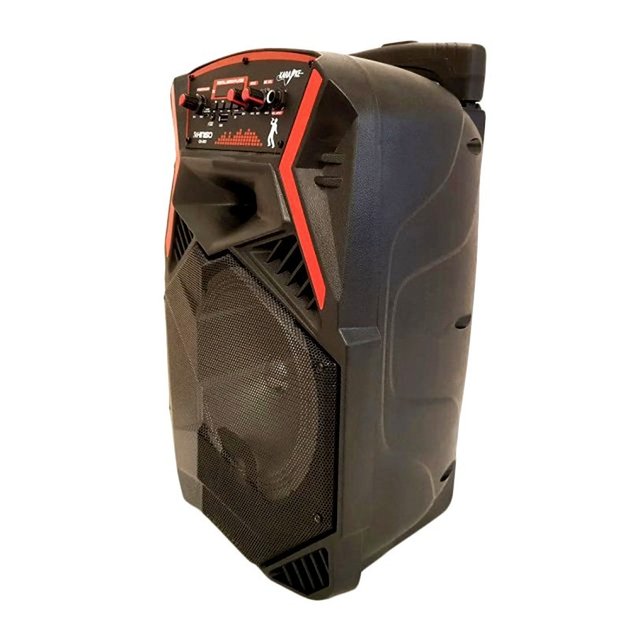 Бездротова портативна колонка Bluetooth з мікрофоном KIMISO QS-803 |40W, 3hours, 1800mAh, 1Mic| колонка караоке чемодан з мікрофоном і радіо Black - зображення 3