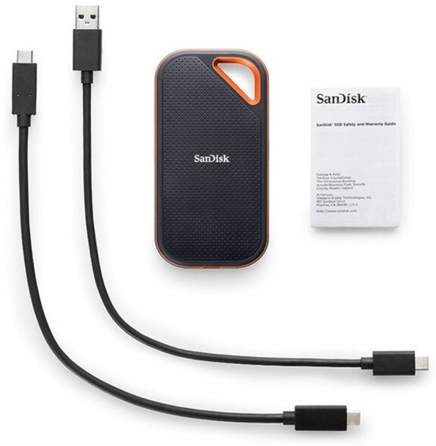 Dysk SSD SanDisk Extreme PRO 4TB 2.5" USB 3.2 Gen2 Type-C 3D NAND (TLC) Czarny/Pomaranczowy (SDSSDE81-4T00-G25) Zewnętrzny - obraz 3