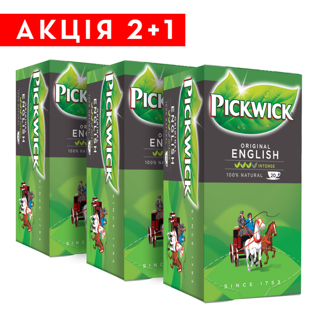 Акція на Набір чорного чаю Pickwick English 3 шт х 20 пакетиків від Rozetka