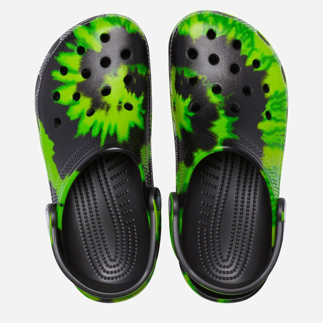 Chodaki damskie Crocs Classic Tie-Dye Graphic CR205453-BKLP 38-39 (M6/W8) 24 cm Czarny/Zielony (191448790391) - obraz 3