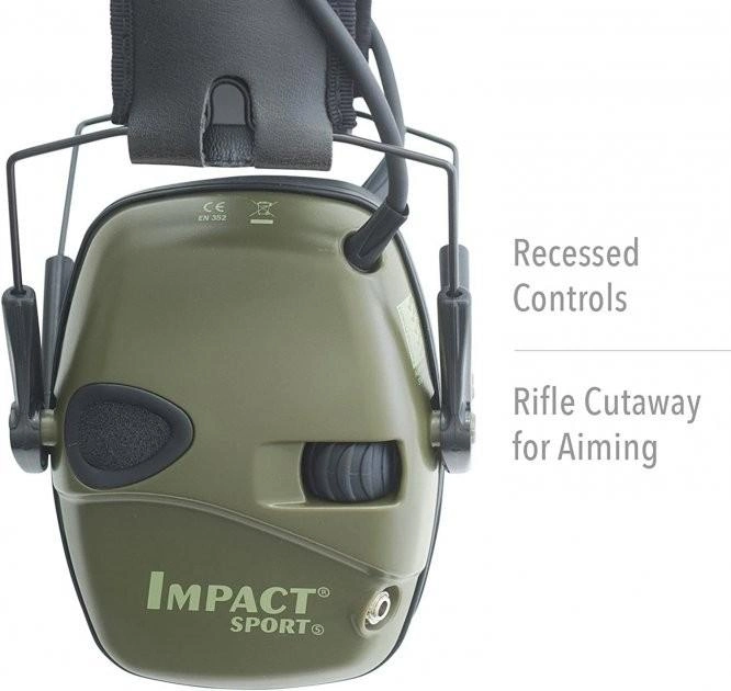 Комплект Активные тактические наушники для стрельбы Howard Leight Impact Sport R-01526 Olive + крепеж на шлем - изображение 1
