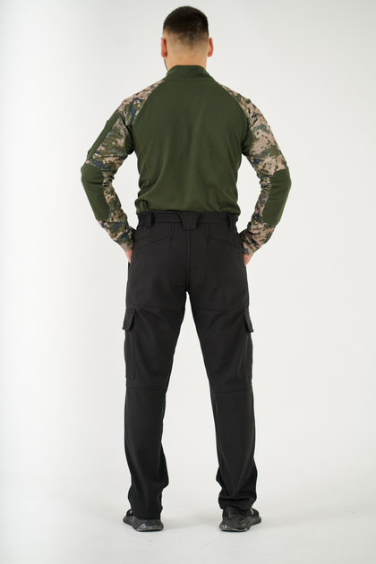 Тактичні штани UKM Софтшел 58 (XL) чорні прямі - зображення 2