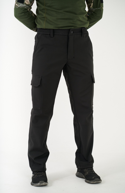 Тактические штаны UKM Софтшел 46-48 (S) черный прямые - изображение 1