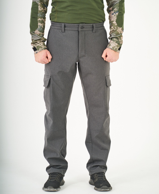 Тактические штаны UKM Софтшел 46-48 (S) серый прямые - изображение 1