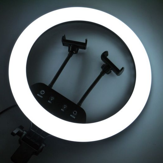 Кільцева LED лампа 36см, 220В, LS-360, з 3 кріпленнями для телефону + Пульт - Фото 3 Кільцева LED лампа 36см, 220В, LS-360, з 3 кріпленнями для телефону + Пульт - зображення 3
