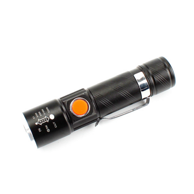Ліхтар ручний на акумуляторі з USB, ZOOM та кліпсою, BL-616-T6 - зображення 4