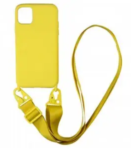 Силиконовый чехол на шнурке Crossbody для iPhone 13 Pro Max (02) Yellow желтый - Фото 1 Силиконовый чехол на шнурке Crossbody для iPhone 13 Pro Max (02) Yellow желтый - изображение 1