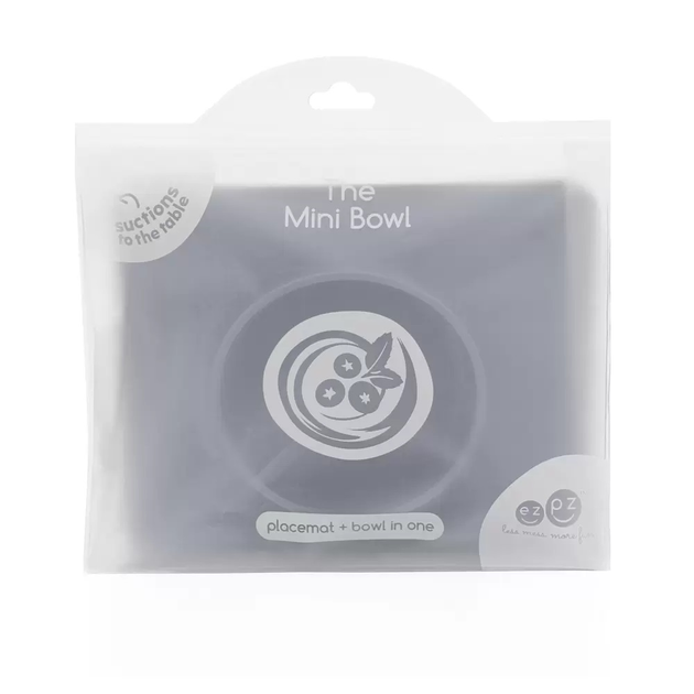 Силіконова тарілка коврик EZPZ сірий (MINI BOWL PEWTER) - зображення 3