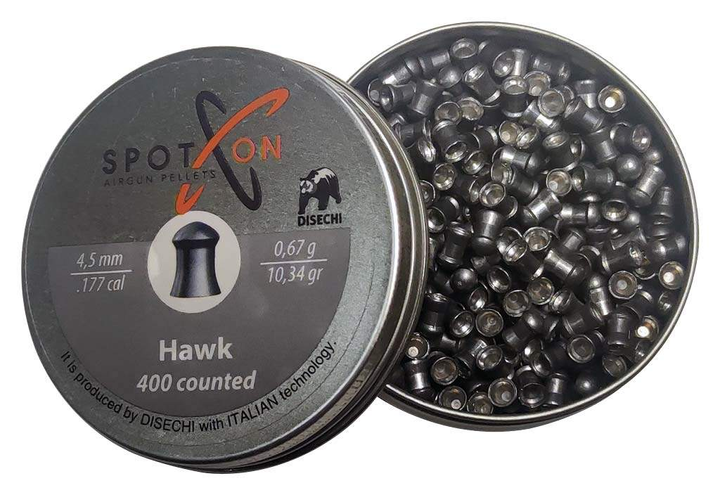 Пули пневматические Spoton Hawk 400шт, 4,5 мм, 0.67г - изображение 1