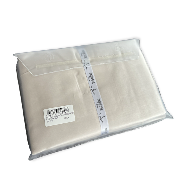 Наволочки Maison D'or Pillow Case Beige сатин 50-70 см* 2шт бежеві - зображення 2