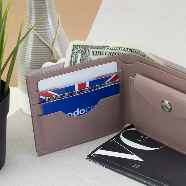Жіноче портмоне шкіряне на кнопці Handycover HC0042 нюдовий - зображення 7