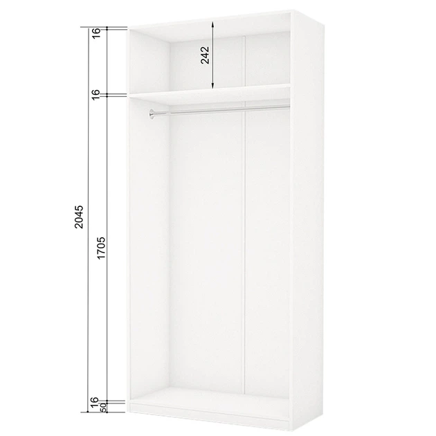 Шкаф гардеробный Roko (Роко) Эконом 1 Белый 90х50х204.5 см (178998) - Фото 2 Шкаф гардеробный Roko (Роко) Эконом 1 Белый 90х50х204.5 см (178998) - изображение 2