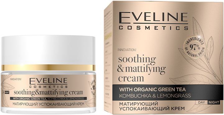 Матирующий крем для лица Eveline Cosmetics Organic Gold Успокаивающий ...