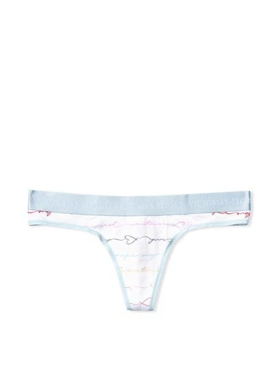 Трусики женские Victoria's Secret Белые с голубой резинкой (А-489 M/44) - изображение 3