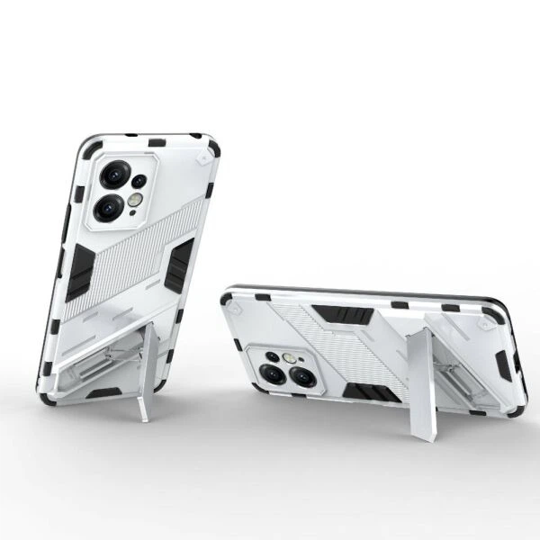 Защитный чехол с подставкой Deexe Bibercas для Xiaomi Redmi Note 12 - Silver - изображение 3