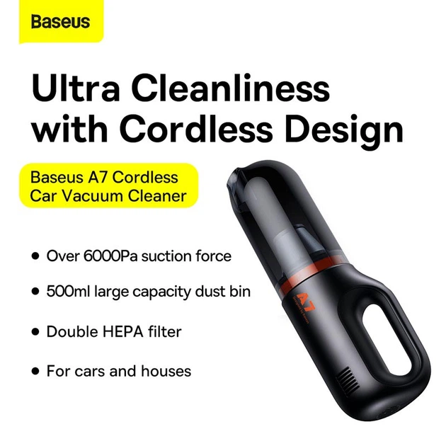 Автомобильный пылесос BASEUS A7 Cordless Car Vacuum Cleaner |500mL, 6kPa| (VCAQ020013) - изображение 7