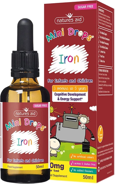 Краплі дитячі Залізо Natures Aid Mini Drops Iron 50 мл (ND147110) - зображення 1