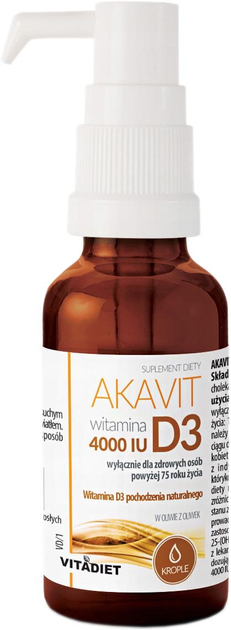 Вітамін Д3 Vitadiet Akavit Witamina D3 4000 IU 30 мл (VD265) - зображення 2