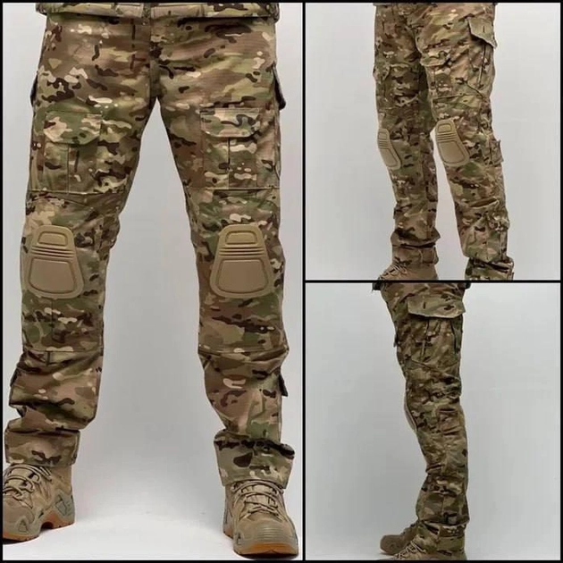 Військові тактичні штани мультикам з наколінниками, розмір XL - зображення 2