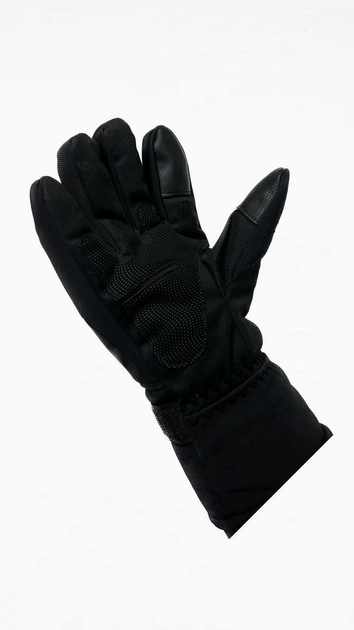Тактичні зимові рукавиці на хутрі чорні, розмір M - зображення 2