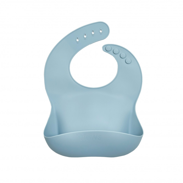 Нагрудник силіконовий Twins Bib, dusty blue - зображення 1