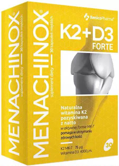Комплекс вітамінів K2+D3 Xenico Pharma Menachinox K2+D3 forte 30 капсул (XP569) - зображення 1