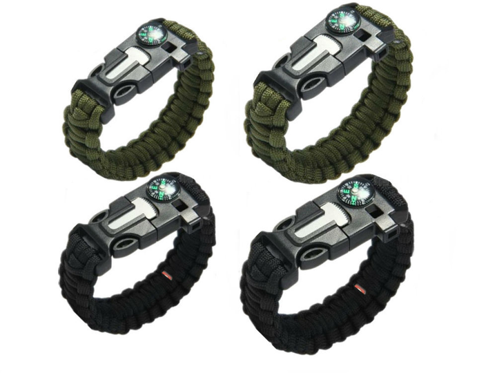 Браслет Paracord 4 в 1 Похідний Для Виживання з паракорду Помаранчевий ...