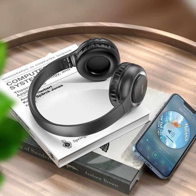 Бездротові навушники з мікрофоном Hoco W41 Bluetooth + слот microSD Чорні - изображение 3