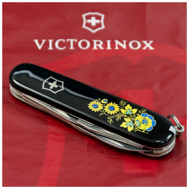 Ніж Victorinox Spartan Ukraine Black "Квіти" (1.3603.3_T1050u) - зображення 2