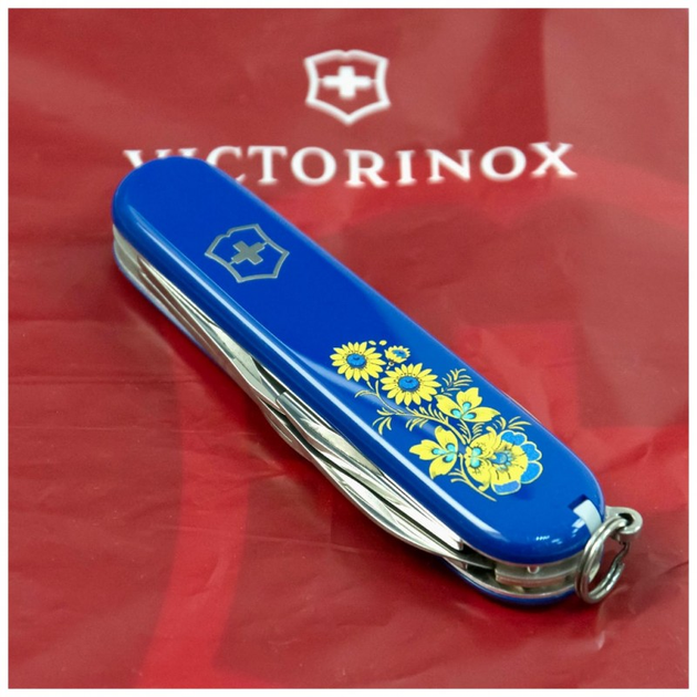 Ніж Victorinox Spartan Ukraine Blue "Квіти" (1.3603.2_T1050u) - зображення 2