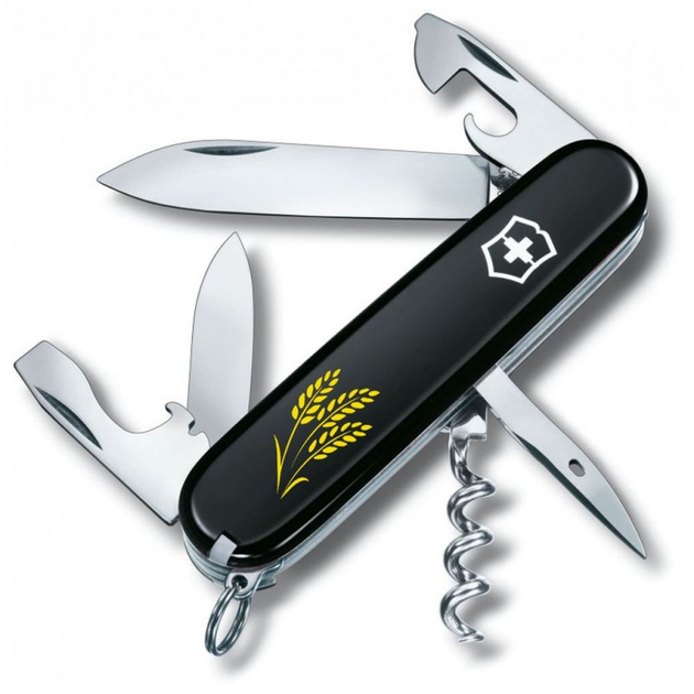 Ніж Victorinox Spartan Ukraine Black "Колоси пшениці" (1.3603.3_T1338u) - зображення 1