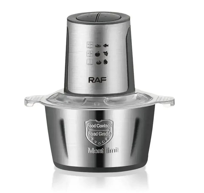 Блендер подрібнювач кухонний Raf Food Processor R7019 1000W металева чаша на 2 літри комбайн 2 швидкості GS-7019 - зображення 1